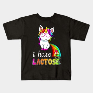 Lactose Intolerance Unicorn Kids T-Shirt